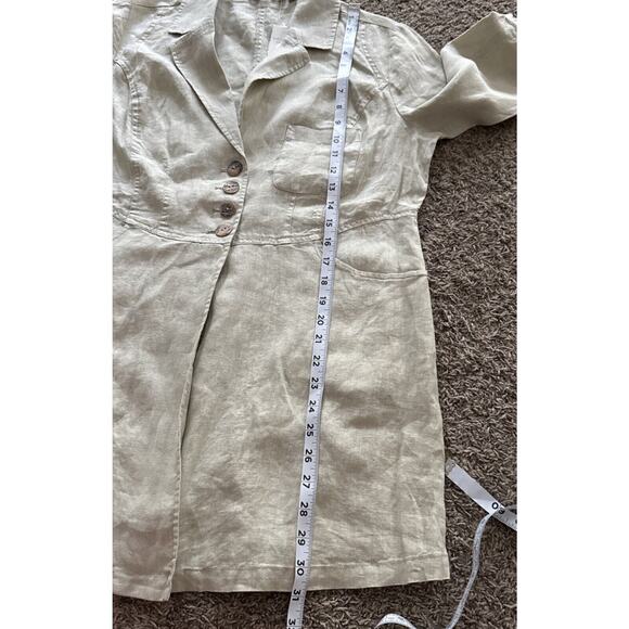 Soft Surroundings Eza Jacket Sz S NWT Beige Linen Notch Collar Lagenlook Boho - Picture 15 of 16